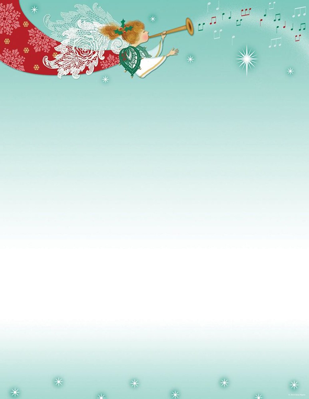 Great Papers! Holiday Stationery Letterhead, Herald Angel, 8.5"x11", Printer Friendly, 80 sheets